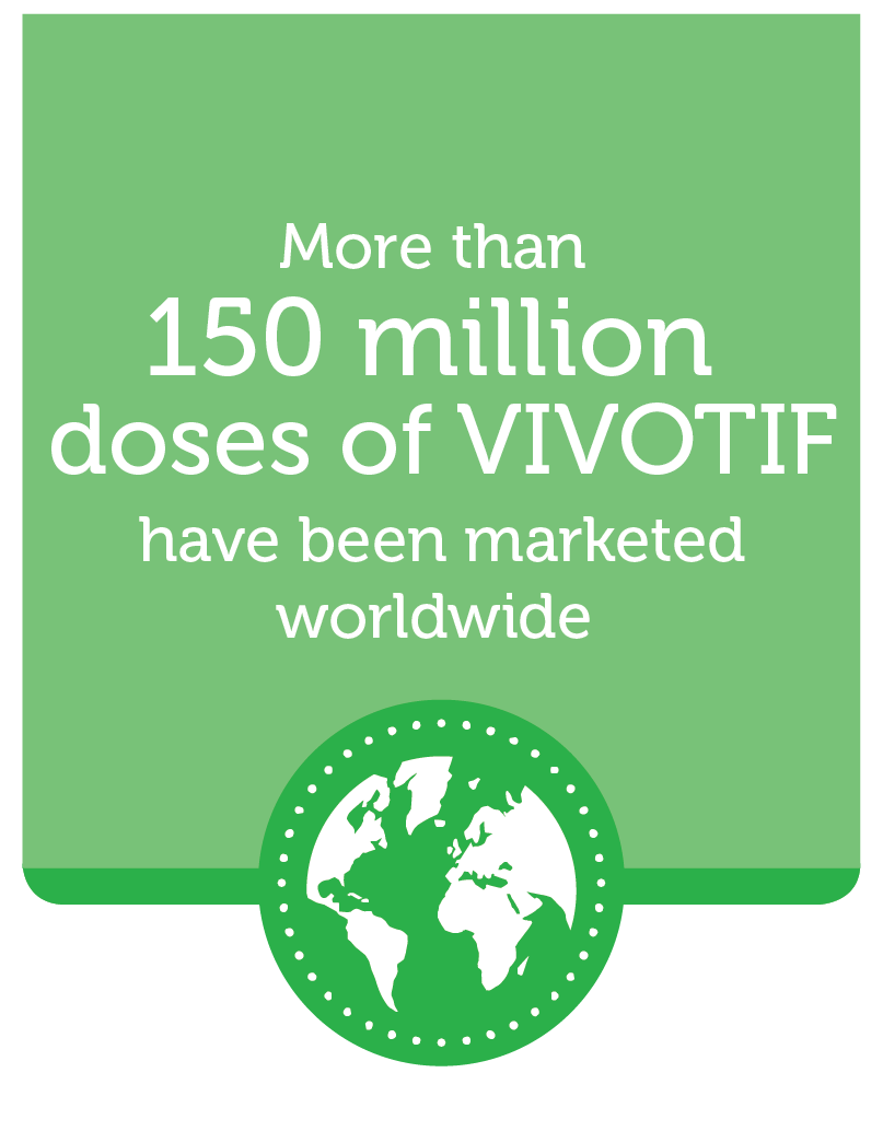 More than 150 million doses have been marketed worldwide of the oral typhoid vaccine